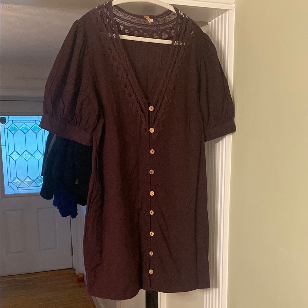 Free People linen blend Button-Down dress, size L